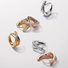 Load image into Gallery viewer, Pandora Crossover Pavé Hoop Earrings - Fifth Avenue Jewellers
