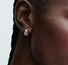 Load image into Gallery viewer, Pandora Crossover Pavé Hoop Earrings - Fifth Avenue Jewellers