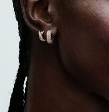 Load image into Gallery viewer, Pandora Crossover Pavé Hoop Earrings - Fifth Avenue Jewellers