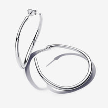 Load image into Gallery viewer, Pandora Essence Organically Shaped 42 mm Open Hoop Earrings Silver - Fifth Avenue Jewellers
