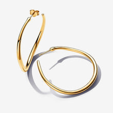 Load image into Gallery viewer, Pandora Essence Organically Shaped 42 mm Open Hoop Earrings Silver - Fifth Avenue Jewellers