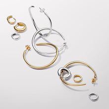 Load image into Gallery viewer, Pandora Essence Organically Shaped 42 mm Open Hoop Earrings Silver - Fifth Avenue Jewellers