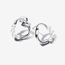 Load image into Gallery viewer, Pandora Essence Organically Shaped Circle & Treated Freshwater Cultured Pearls Stud Earrings - Fifth Avenue Jewellers