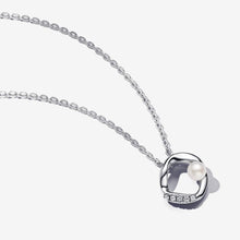 Load image into Gallery viewer, Pandora Essence Organically Shaped Pavé Circle & Treated Freshwater Cultured Pearl Collier Necklace - Fifth Avenue Jewellers