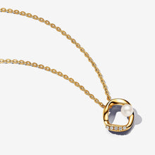 Load image into Gallery viewer, Pandora Essence Organically Shaped Pavé Circle & Treated Freshwater Cultured Pearl Collier Necklace - Fifth Avenue Jewellers
