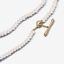 Load image into Gallery viewer, Pandora Essence Treated Freshwater Cultured Pearls T-bar Collier Necklace - Fifth Avenue Jewellers