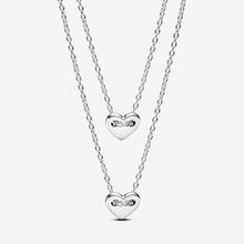 Load image into Gallery viewer, Pandora Forever & Always Splittable Heart Collier Necklaces - Fifth Avenue Jewellers