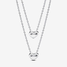 Load image into Gallery viewer, Pandora Forever &amp; Always Splittable Heart Collier Necklaces - Fifth Avenue Jewellers
