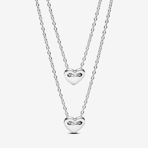 Pandora Forever & Always Splittable Heart Collier Necklaces - Fifth Avenue Jewellers