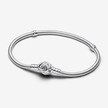 Load image into Gallery viewer, Pandora Moments Rose in Bloom Clasp Snake Chain Bracelet - Fifth Avenue Jewellers
