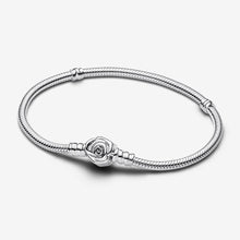 Load image into Gallery viewer, Pandora Moments Rose in Bloom Clasp Snake Chain Bracelet - Fifth Avenue Jewellers