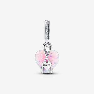 Pandora Mum Opalescent Heart Dangle Charm - Fifth Avenue Jewellers