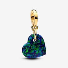 Load image into Gallery viewer, Pandora Opalescent Green Heart Dangle Charm - Fifth Avenue Jewellers