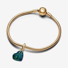 Load image into Gallery viewer, Pandora Opalescent Green Heart Dangle Charm - Fifth Avenue Jewellers