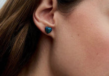 Load image into Gallery viewer, Pandora Opalescent Green Heart Stud Earrings - Fifth Avenue Jewellers