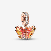 Load image into Gallery viewer, Pandora Pink & Yellow Murano Glass Butterfly Dangle Charm - Fifth Avenue Jewellers