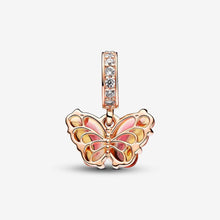 Load image into Gallery viewer, Pandora Pink & Yellow Murano Glass Butterfly Dangle Charm - Fifth Avenue Jewellers