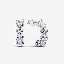 Load image into Gallery viewer, Pandora Sparkling Hearts Open Hoop Earrings - Fifth Avenue Jewellers