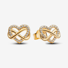 Load image into Gallery viewer, Pandora Sparkling Infinity Heart Stud Earrings - Fifth Avenue Jewellers