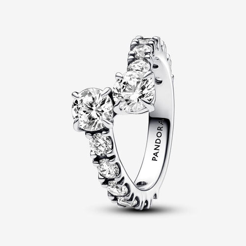 Pandora Sparkling Overlapping Band Ring - Fifth Avenue Jewellers