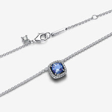 Load image into Gallery viewer, Pandora Sparkling Square Blue Halo Pendant Necklace - Fifth Avenue Jewellers