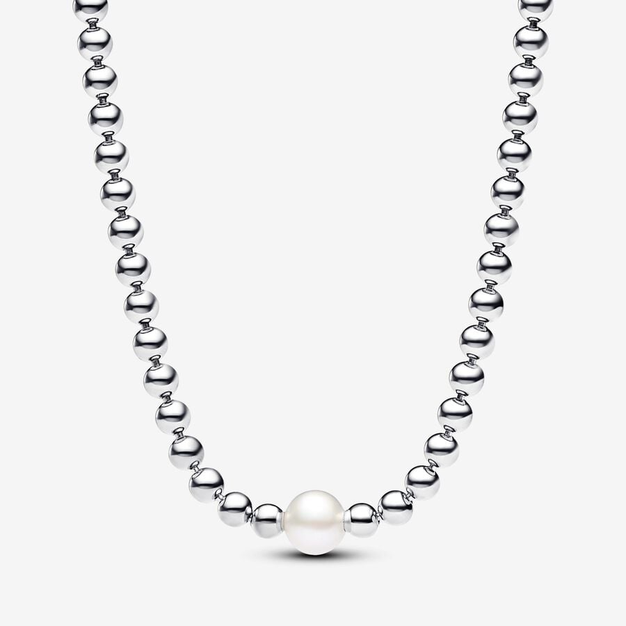 Pandora Treated Freshwater Cultured Pearl & Beads Collier Necklace - Fifth Avenue Jewellers