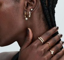 Load image into Gallery viewer, Pandora Treated Freshwater Cultured Pearl Hoop Earrings - Fifth Avenue Jewellers