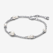Load image into Gallery viewer, Pandora Treated Freshwater Cultured Pearl Station Chain Bracelet - Fifth Avenue Jewellers