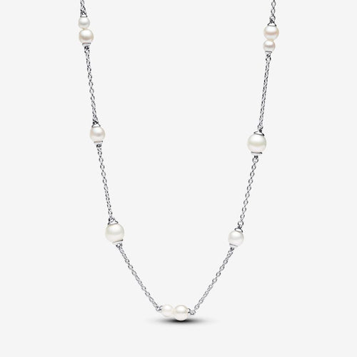 Pandora Treated Freshwater Cultured Pearl Station Chain Necklace - Fifth Avenue Jewellers