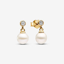 Load image into Gallery viewer, Pandora Treated Freshwater Cultured Pearl & Stone Drop Earrings - Fifth Avenue Jewellers