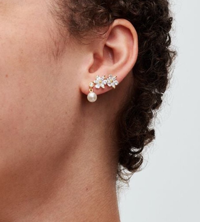 Pandora Treated Freshwater Cultured Pearl & Stone Drop Earrings