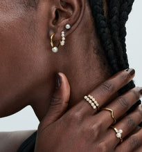 Load image into Gallery viewer, Pandora Treated Freshwater Cultured Pearls Open Hoop Earrings - Fifth Avenue Jewellers