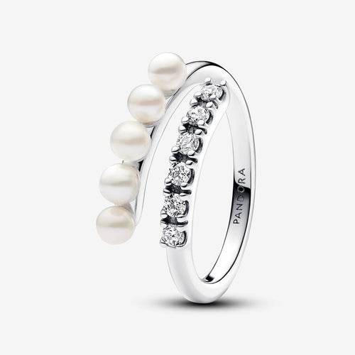Pandora Treated Freshwater Cultured Pearls & Pavé Open Ring - Fifth Avenue Jewellers