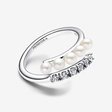 Load image into Gallery viewer, Pandora Treated Freshwater Cultured Pearls & Pavé Open Ring - Fifth Avenue Jewellers