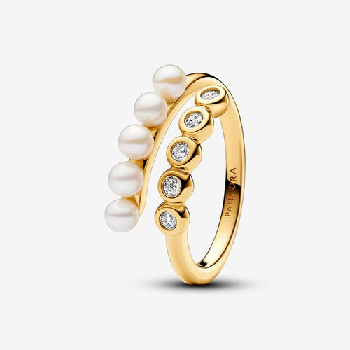 Pandora Treated Freshwater Cultured Pearls & Stones Open Ring - Fifth Avenue Jewellers