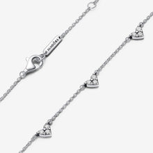 Load image into Gallery viewer, Pandora Triple Stone Heart Station Chain Necklace - Fifth Avenue Jewellers