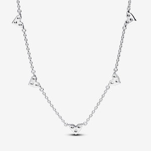 Pandora Triple Stone Heart Station Chain Necklace - Fifth Avenue Jewellers