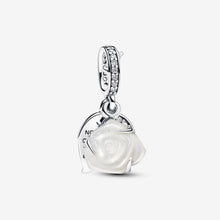 Load image into Gallery viewer, Pandora White Rose in Bloom Double Dangle Charm - Fifth Avenue Jewellers
