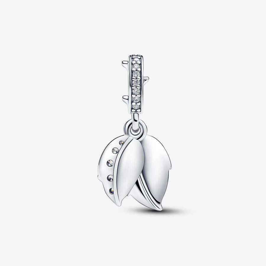 Pandora White Rose in Bloom Double Dangle Charm – Fifth Avenue