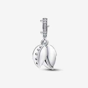 Pandora White Rose in Bloom Double Dangle Charm - Fifth Avenue Jewellers
