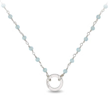 Load image into Gallery viewer, Pyrrha Blue Chalcedony Wrapped Stone Necklace - Fifth Avenue Jewellers
