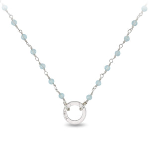 Pyrrha Blue Chalcedony Wrapped Stone Necklace - Fifth Avenue Jewellers