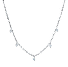 Load image into Gallery viewer, Sparkling Oval Link Station Necklace With CZ - Fifth Avenue Jewellers