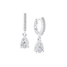 Load image into Gallery viewer, Sparkling Pear Drop Hoop Earrings - Fifth Avenue Jewellers