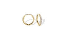 Load image into Gallery viewer, White CZ & Pearl Drop Huggie Earrings - Fifth Avenue Jewellers