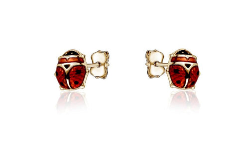 Yellow Gold Ladybug Stud Earrings - Fifth Avenue Jewellers