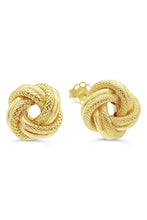 Load image into Gallery viewer, Yellow Gold Love Knot Stud Earrings - Fifth Avenue Jewellers