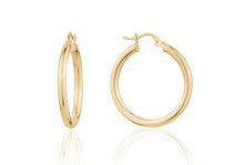 Load image into Gallery viewer, Yellow Gold Plain Hoop Earrings - Fifth Avenue Jewellers
