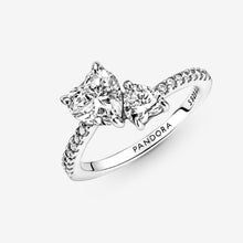 Load image into Gallery viewer, Pandora Double Heart Sparkling Ring
