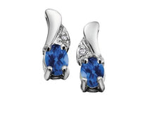 Load image into Gallery viewer, Birthstone & Diamond Stud Earrings - Fifth Avenue Jewellers